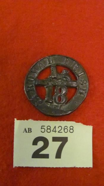 Original Victorian Royal Irish Regiment Helmet badge.