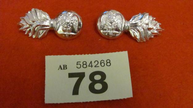 Royal Irish Fusiliers Collar Badges Pair