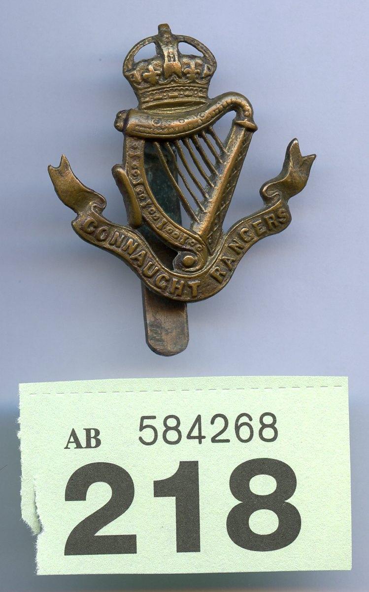 WW1 Connaught Rangers Cap Badge