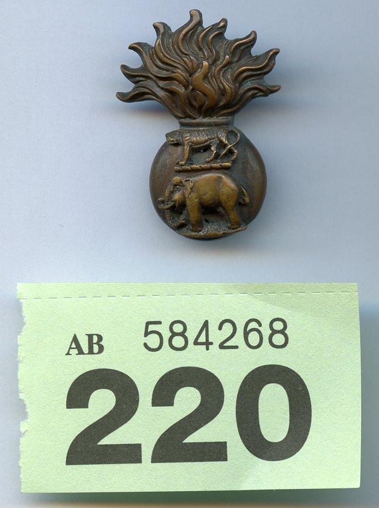 Royal Dublin Fusiliers Bronze Officers Collar Badge