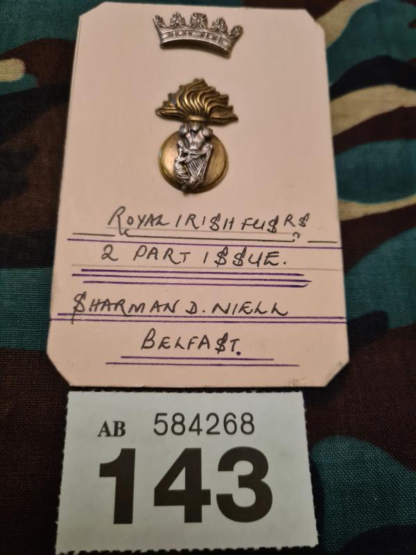 WW1 Royal Irish Fusiliers Cap badge 2 Part