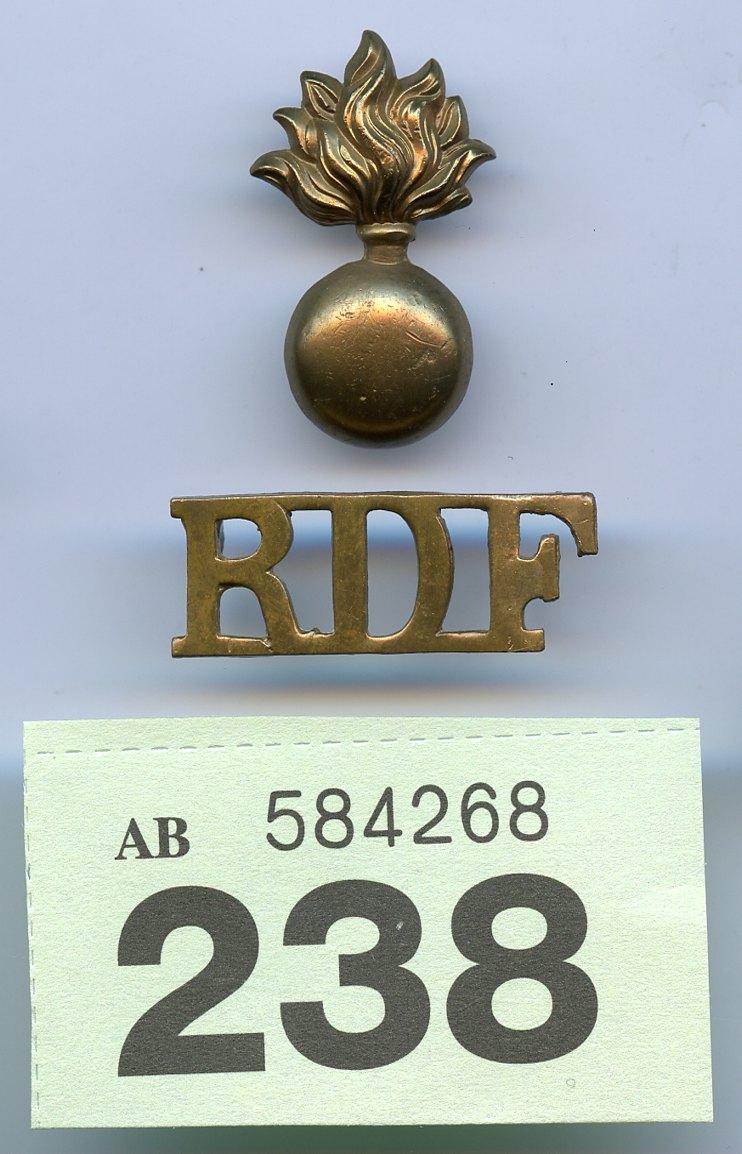 Royal Dublin Fusiliers Cap Two Part Shoulder Title