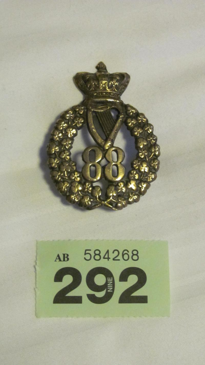 Connaught Rangers Glengarry Cap badge 88th of Foot