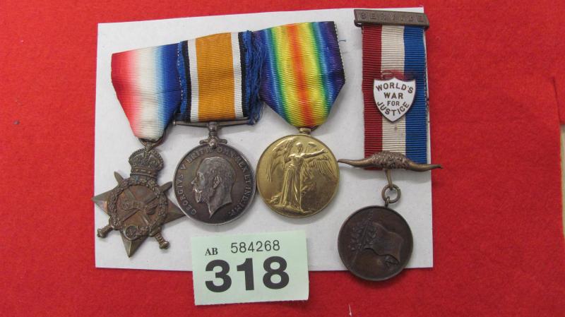 WW1 Connaught Rangers Trio and Named Tribute Medal to Ptr P Dunleavy