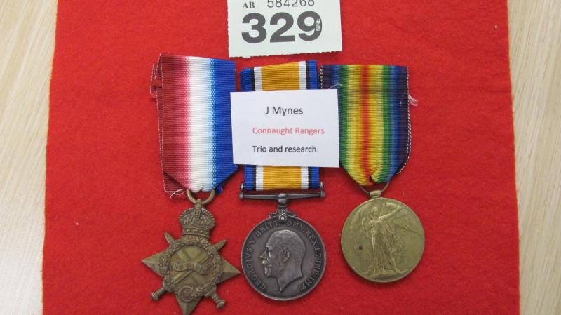 Connaught Rangers WW1 Trio to J Mynes