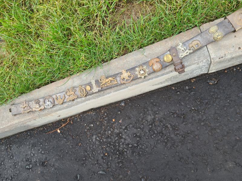 Original WW1 German Belt With Dublin Fusiliers Badges etc