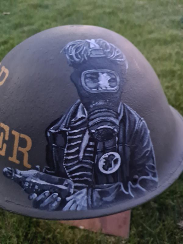 British Army 1944 Pattern Helmet Expertly Painted in Northern Ireland Troubles scene.