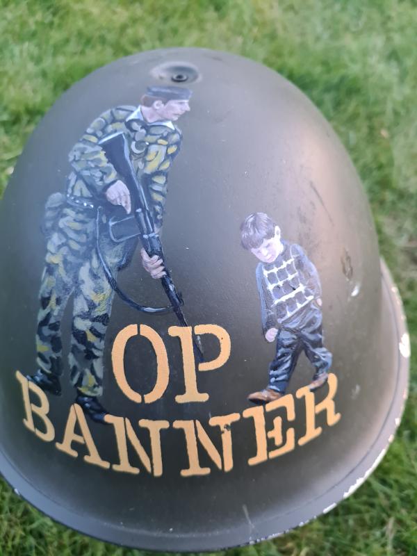 British Army 1944 Pattern Expertly Painted with a Scene From Belfast.